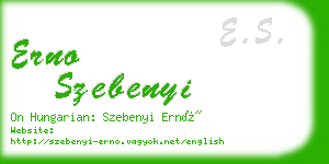 erno szebenyi business card